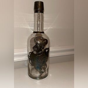 Art Nouveau Sterling Silver Overlay Decante bottle